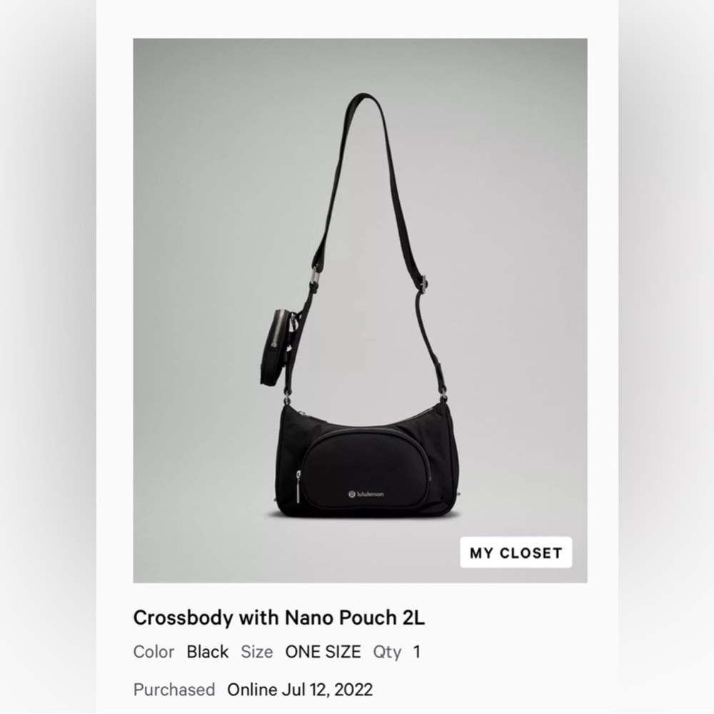 Lululemon Black Crossbody with Nano Pouch